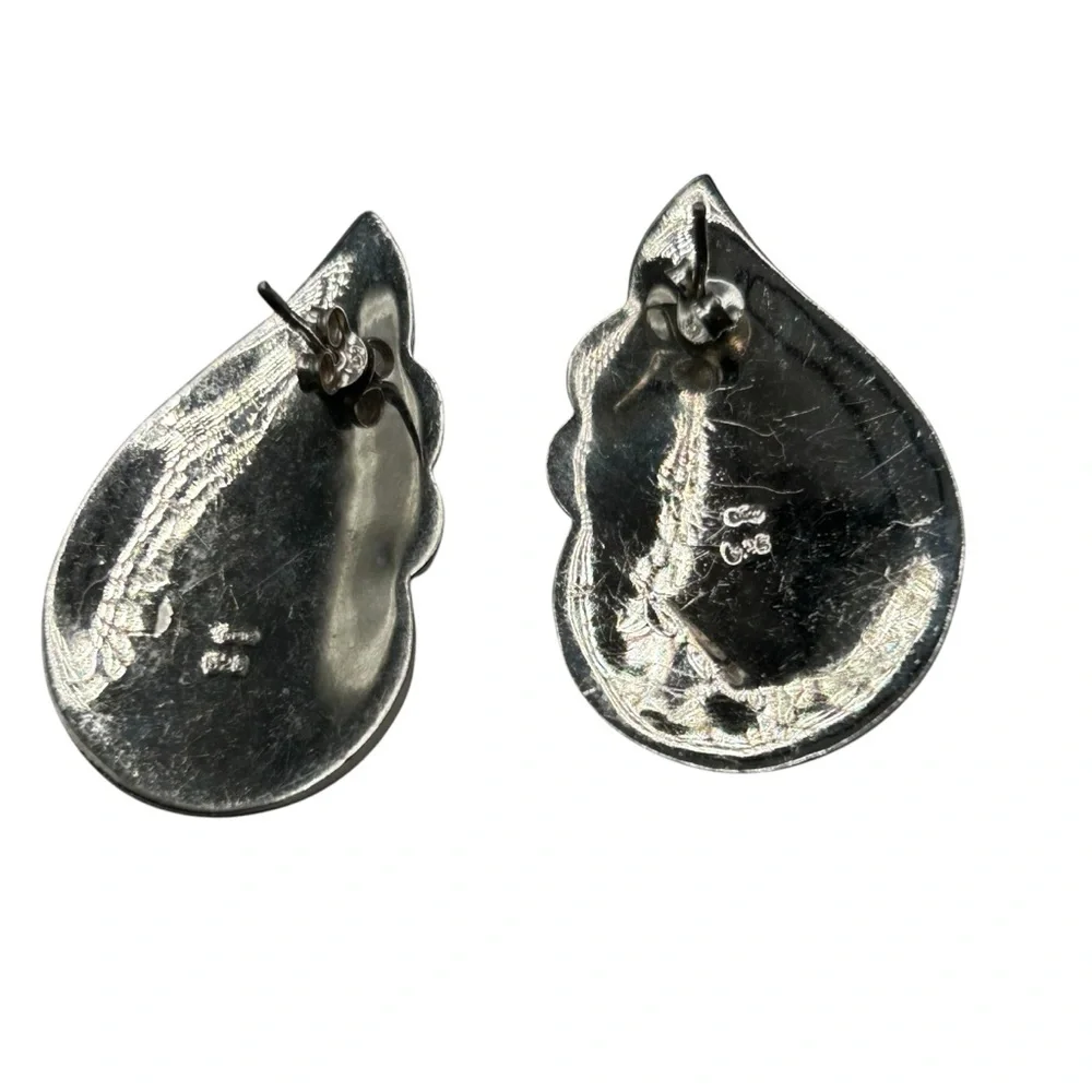 Swirled Vintage Sterling Silver pierced Earrings